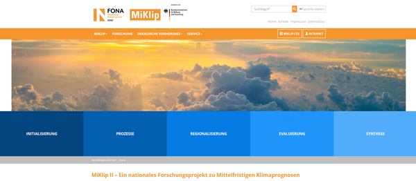 Screenshot Webseite MiKlip